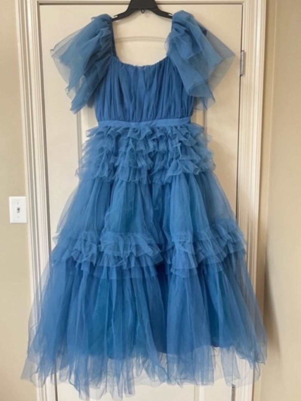 Ivy City Co Blue Tiered Tulle Ball Gown - Picture 2 of 3